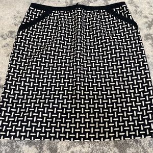 Talbots black and white wool skirt